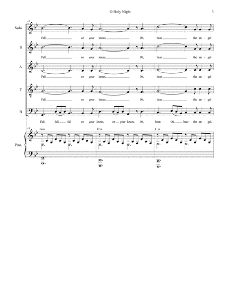 O Holy Night (for Solo & SATB - Medium/Low Key) image number null
