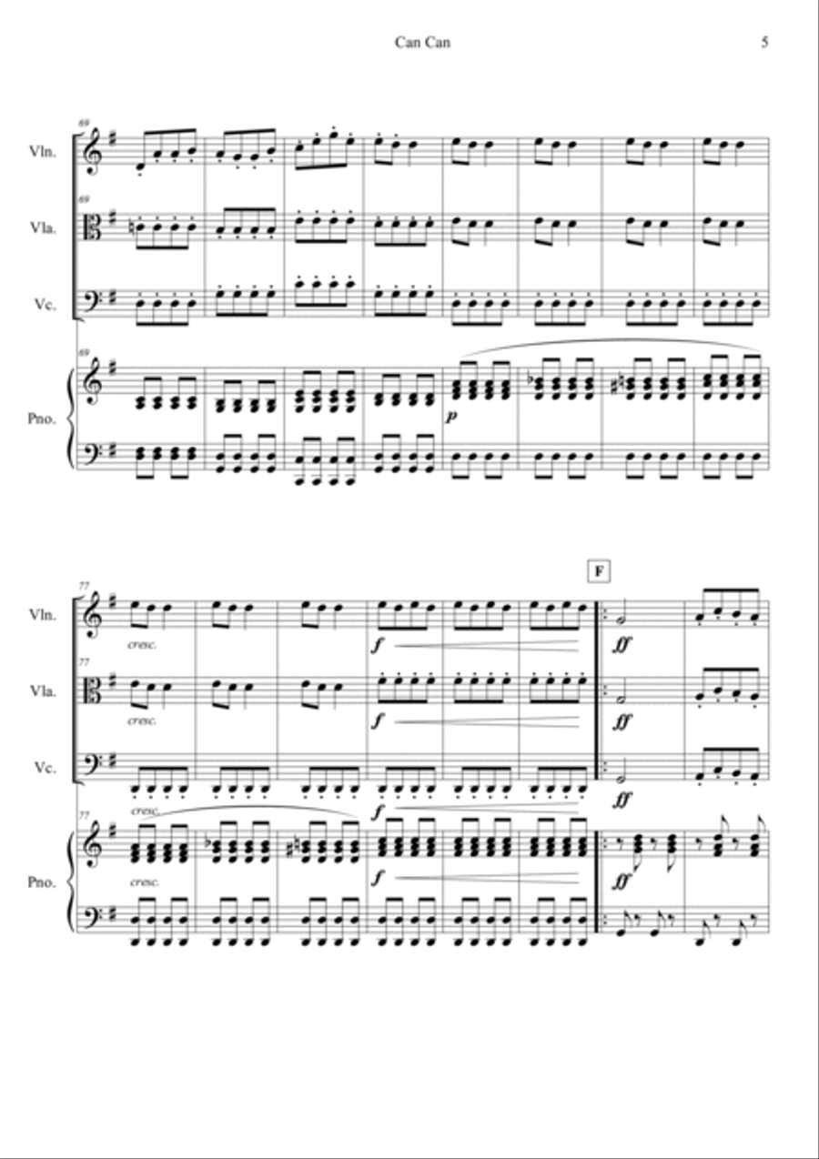 Can Can (from Orpheus in the Underworld) Piano Quartet scores gallery preview page 5