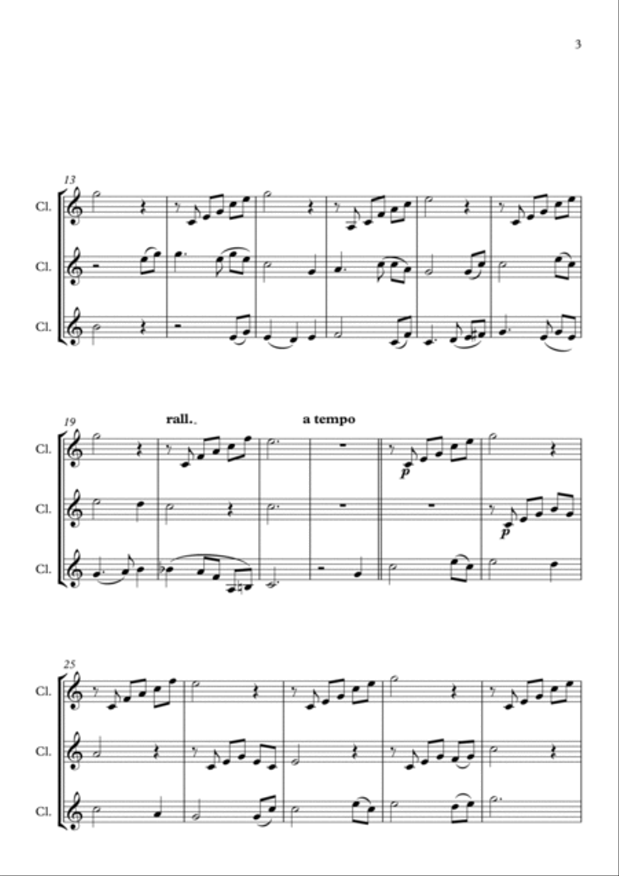 Amazing Grace, for Clarinet Trio Clarinet Trio scores gallery preview page 3