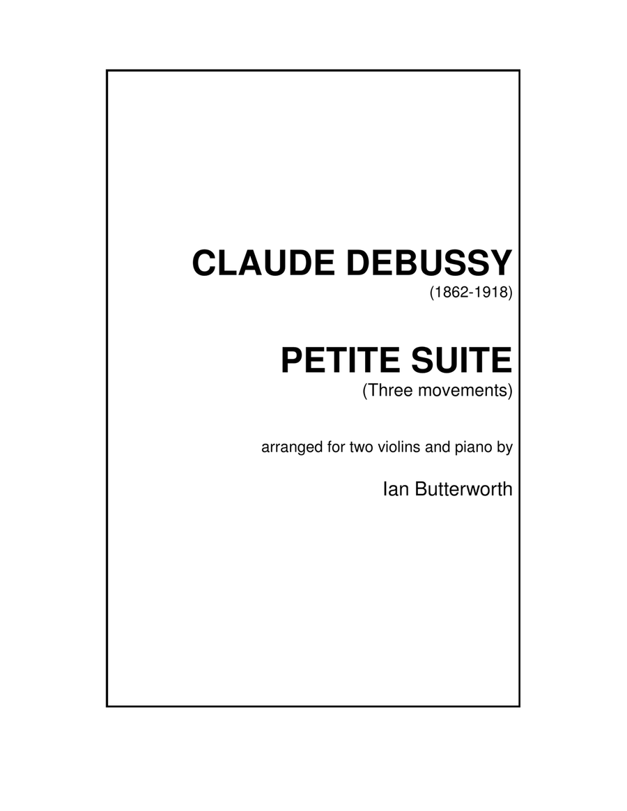 DEBUSSY Petite Suite (3 movements) for two violins & piano String Duet scores gallery preview page 1