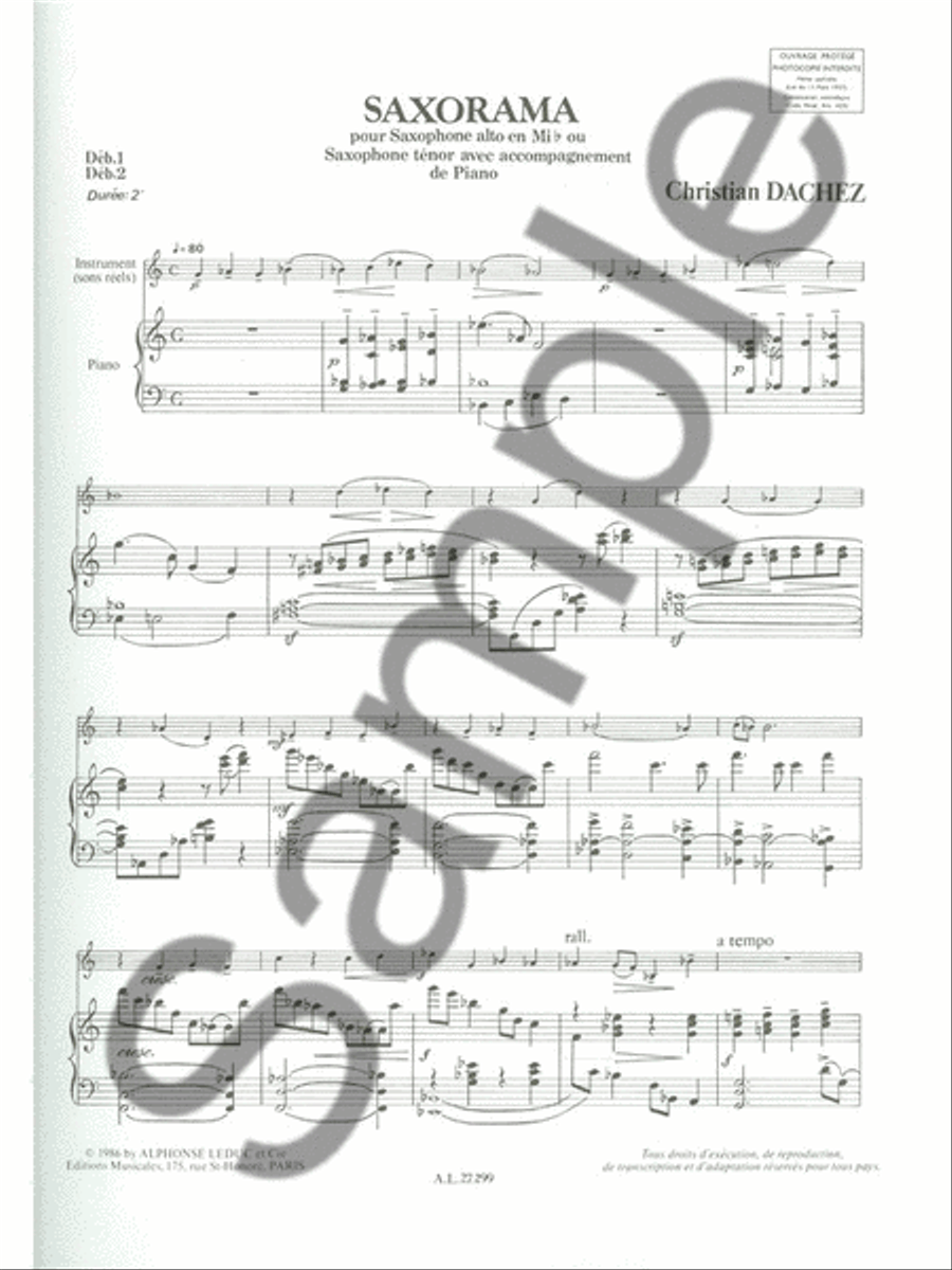 Saxorama (saxophone-alto & Piano) Saxophone scores gallery preview page 2