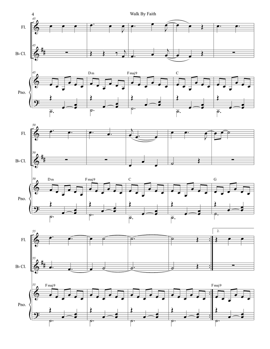 Walk By Faith Walk By Faith Woodwind Duet scores gallery preview page 4
