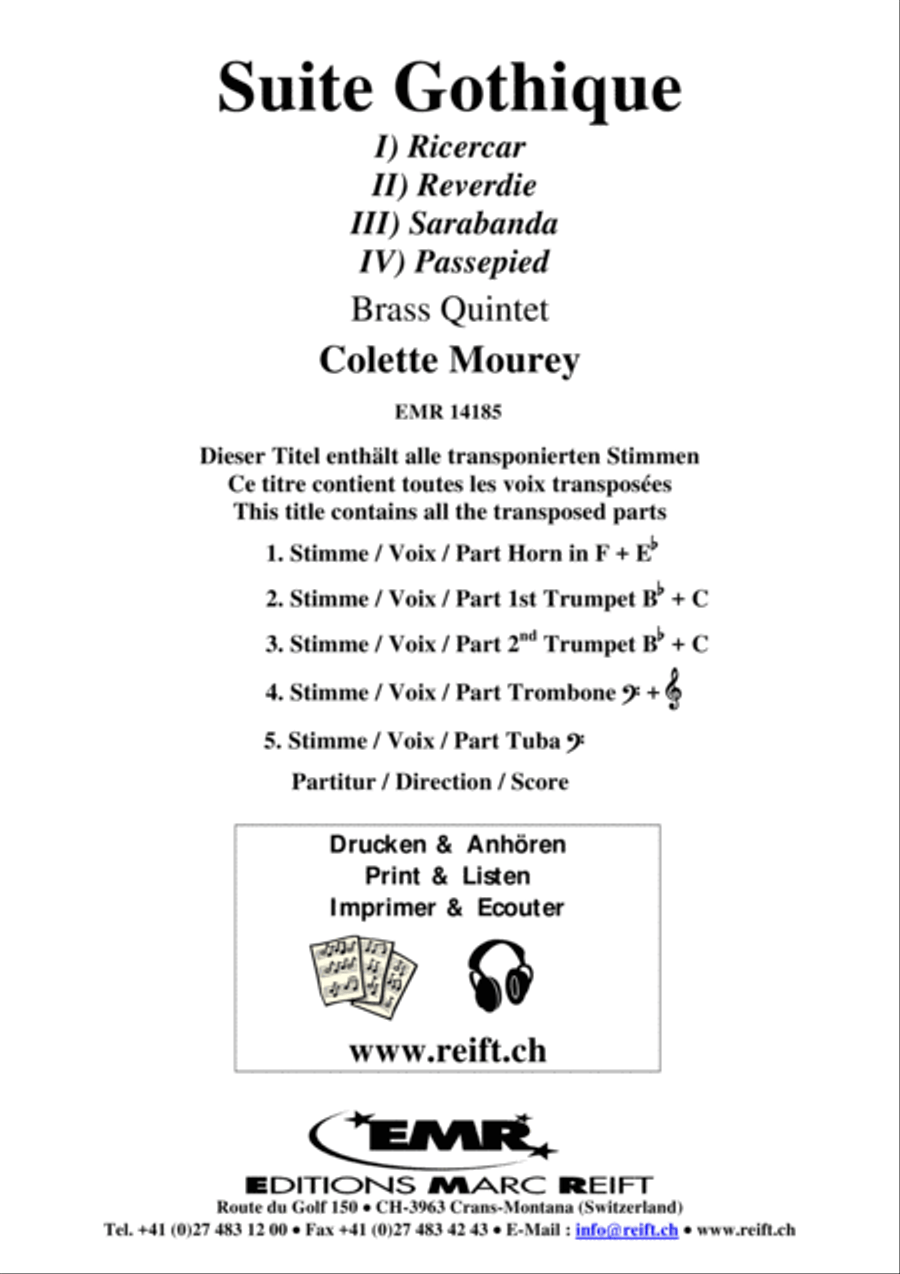 Suite Gothique Brass Quintet scores gallery preview page 2