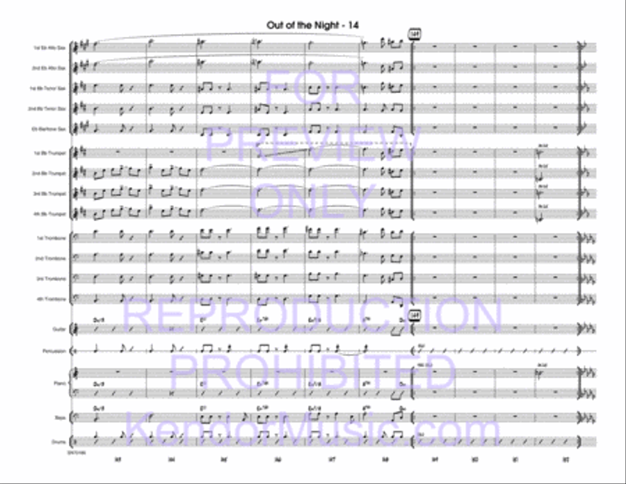 Out Of The Night (Dark Orchid) Jazz Ensemble scores gallery preview page 15