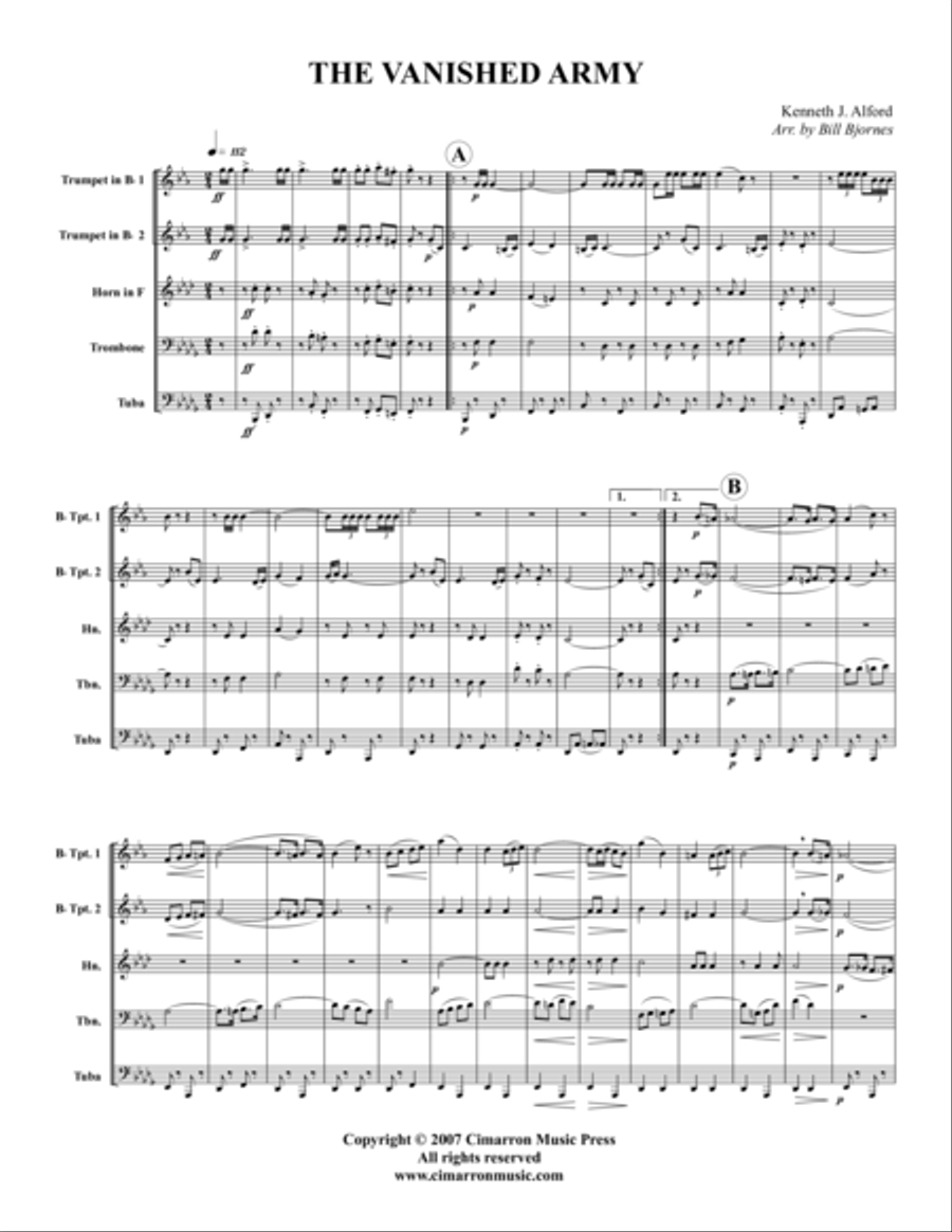 The Vanished Army The Vanished Army Brass Quintet scores gallery preview page 1