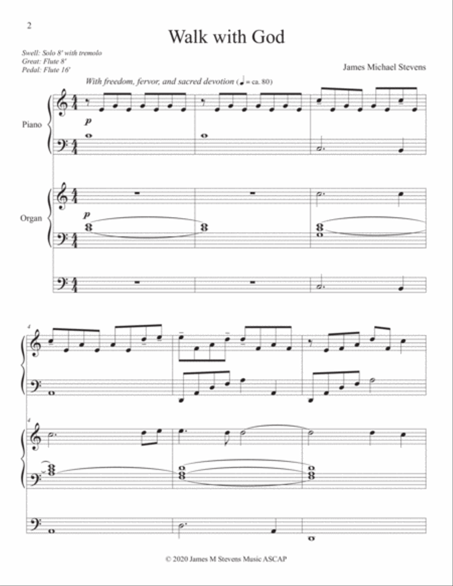 Walk with God - Piano & Organ Piano scores gallery preview page 2