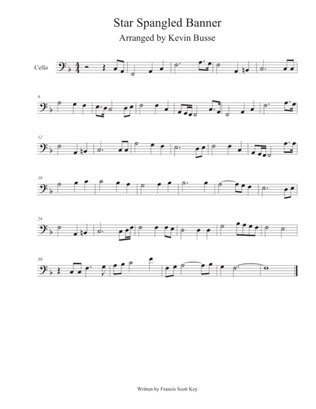 Star Spangled Banner - (Whitney Houston Version) - Cello