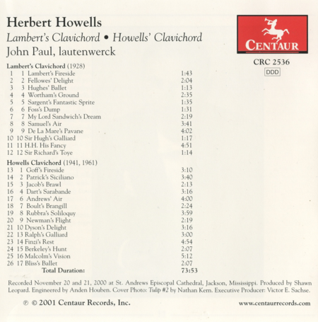 Lambert's Clavichord - Howells