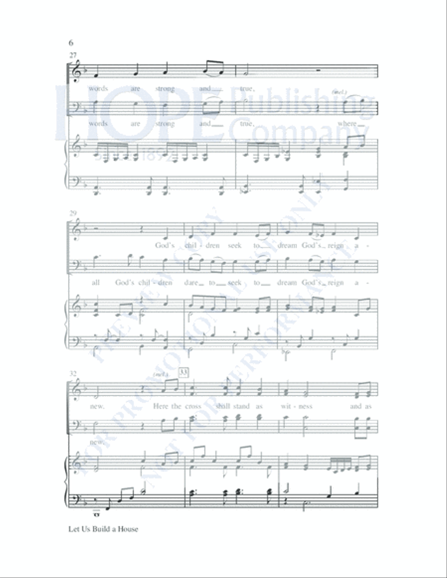 Let Us Build A House (All Are Welcome) 4-Part scores gallery preview page 7