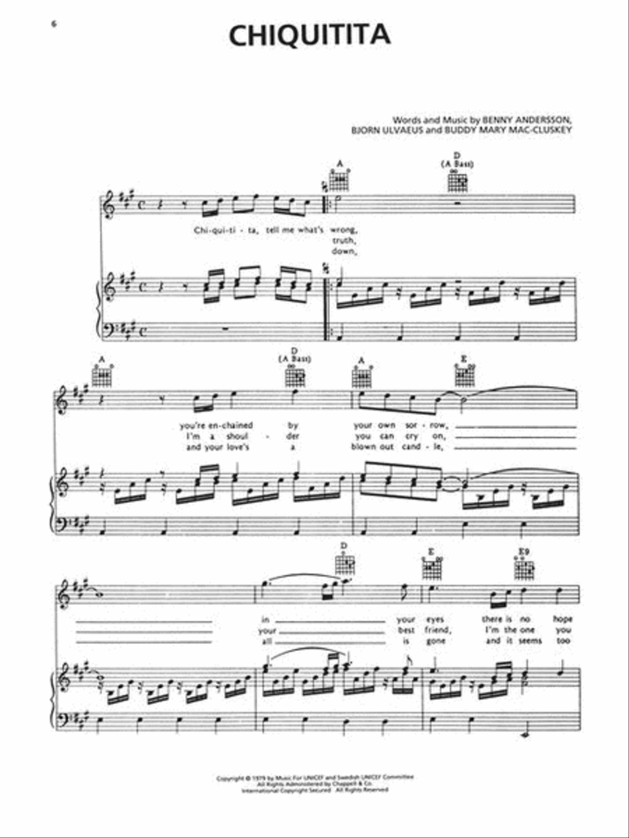ABBA – Gold: Greatest Hits Piano, Vocal, Guitar scores gallery preview page 7