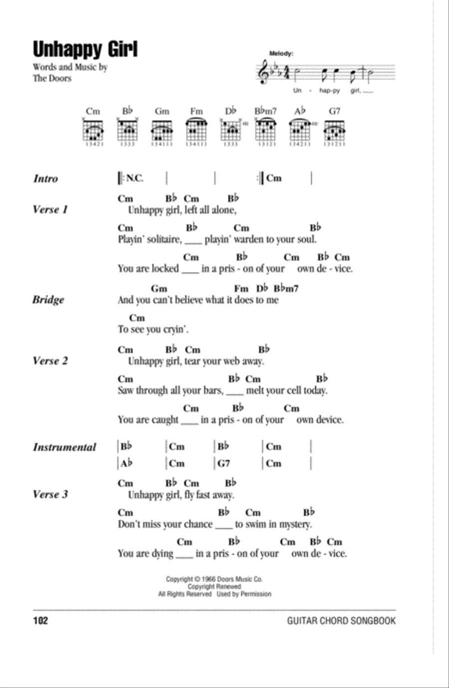 Unhappy Girl Acoustic Guitar scores gallery preview page 1