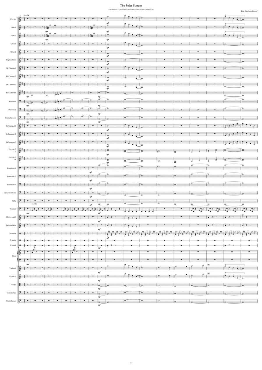 The Solar System The Solar System Full Orchestra scores gallery preview page 1