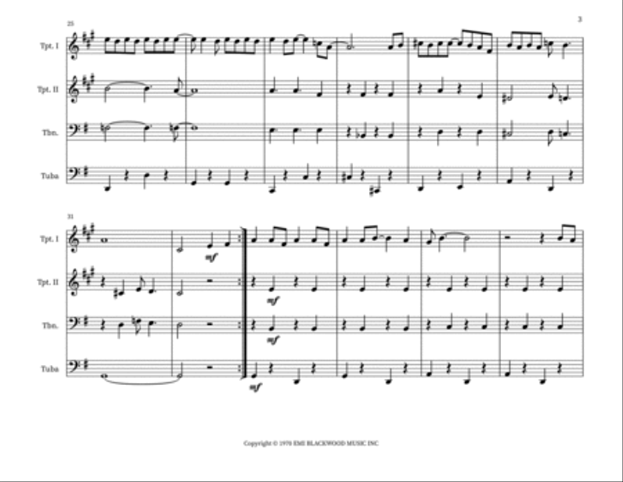 Put Your Hand In The Hand Brass Ensemble scores gallery preview page 3