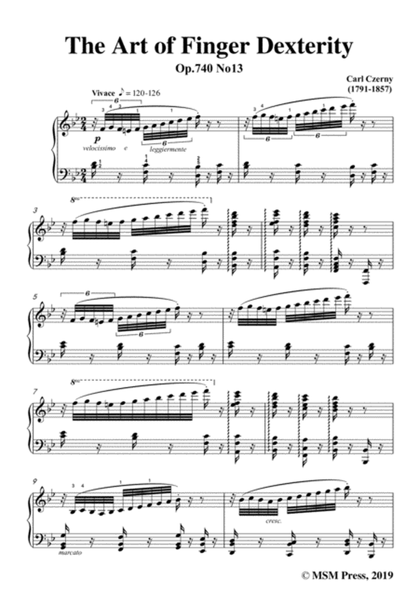 Czerny-The Art of Finger Dexterity,Op.740 No.13,for Piano image number null