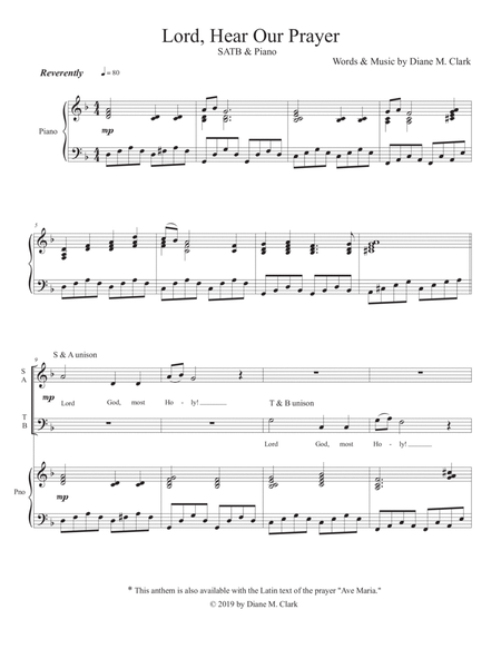 Lord, Hear Our Prayer (SATB) image number null