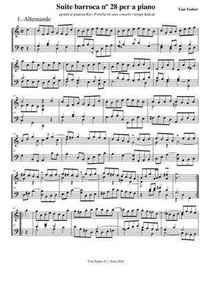 Allemande (Movement of baroque suite nº28 for piano solo)