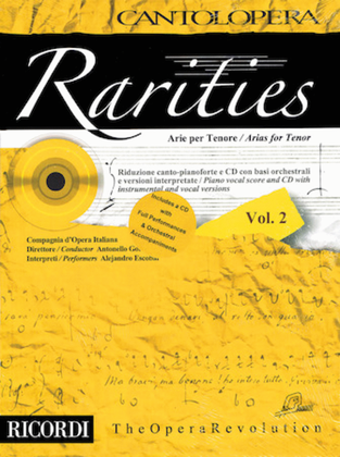 Book cover for Rarities - Arias for Tenor, Volume 2