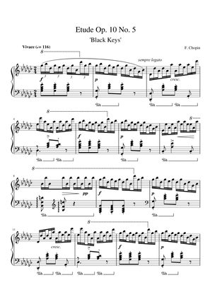 Book cover for Chopin Etude Op. 10 No. 5 Gb Major 'Black Keys'