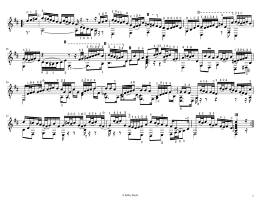Cello Suite No. 3, BWV 1009, arranged for 8-string guitar Classical Guitar scores gallery preview page 5