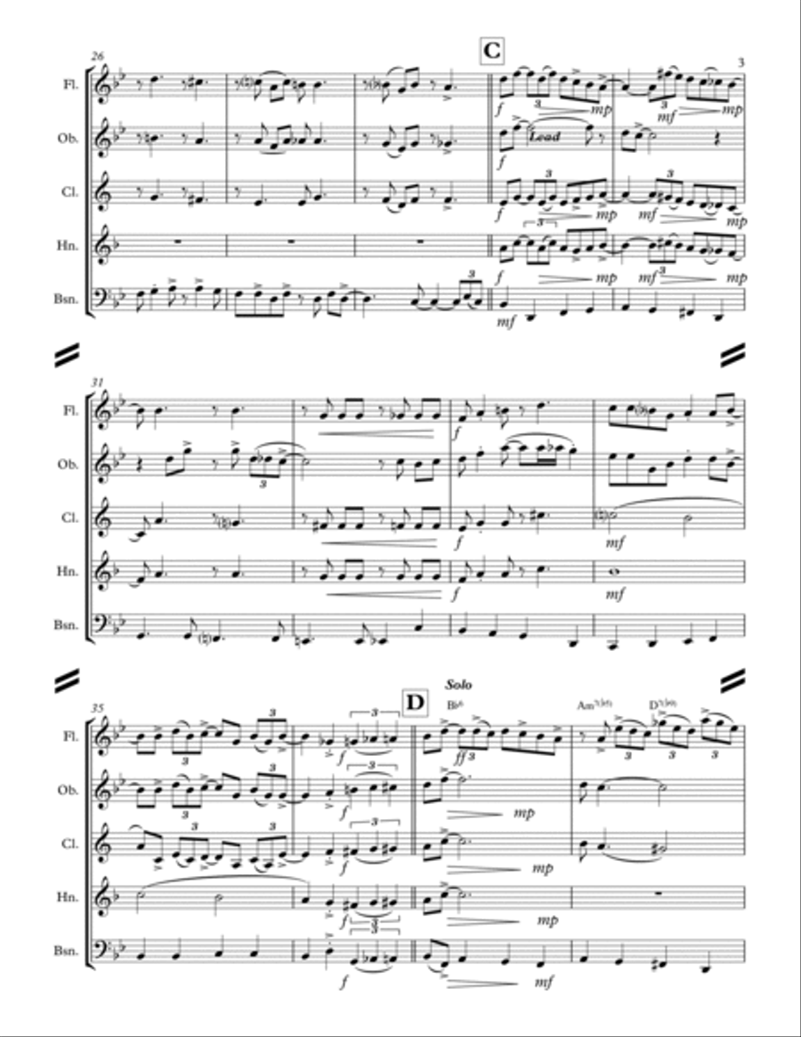Georgia On My Mind Woodwind Quintet scores gallery preview page 4