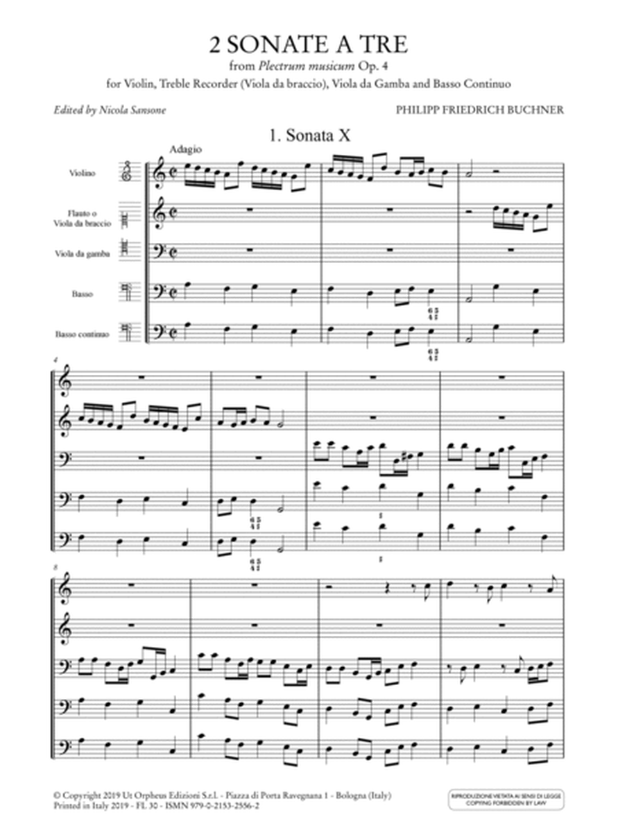 2 Sonate a Tre from "Plectrum musicum" Op. 4 (Frankfurt 1662) for Violin, Treble Recorder (Viola da Braccio), Viola da Gamba and Basso Continuo