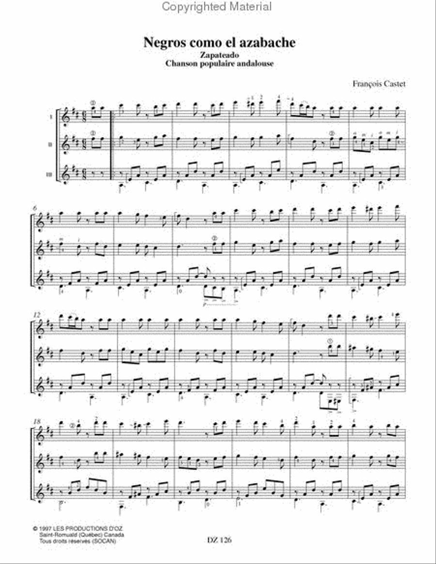 Airs populaires d'Espagne, du Guatemala... Guitar Ensemble scores gallery preview page 2
