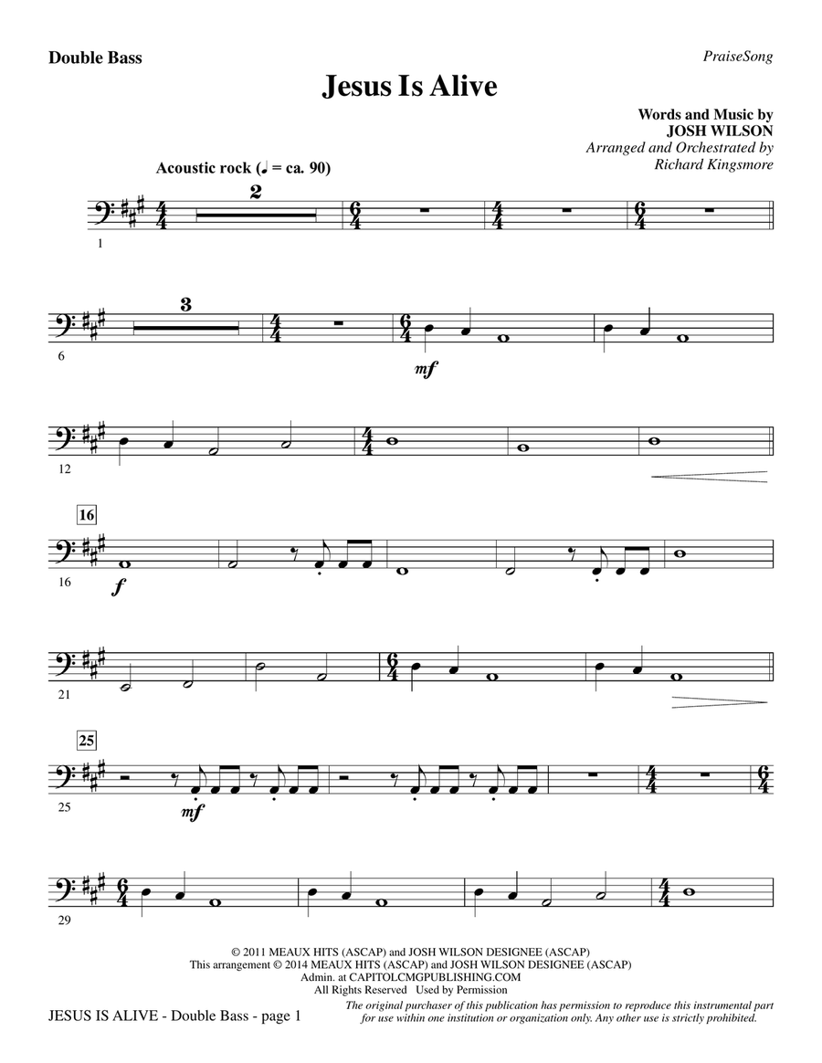 Jesus Is Alive - Double Bass