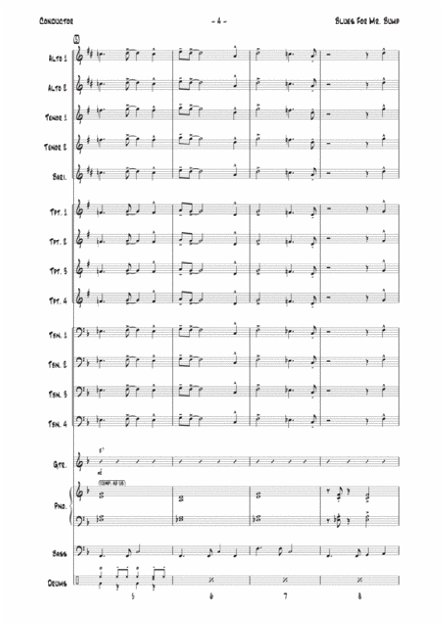 Blues For Mr. Bump Jazz Ensemble scores gallery preview page 4