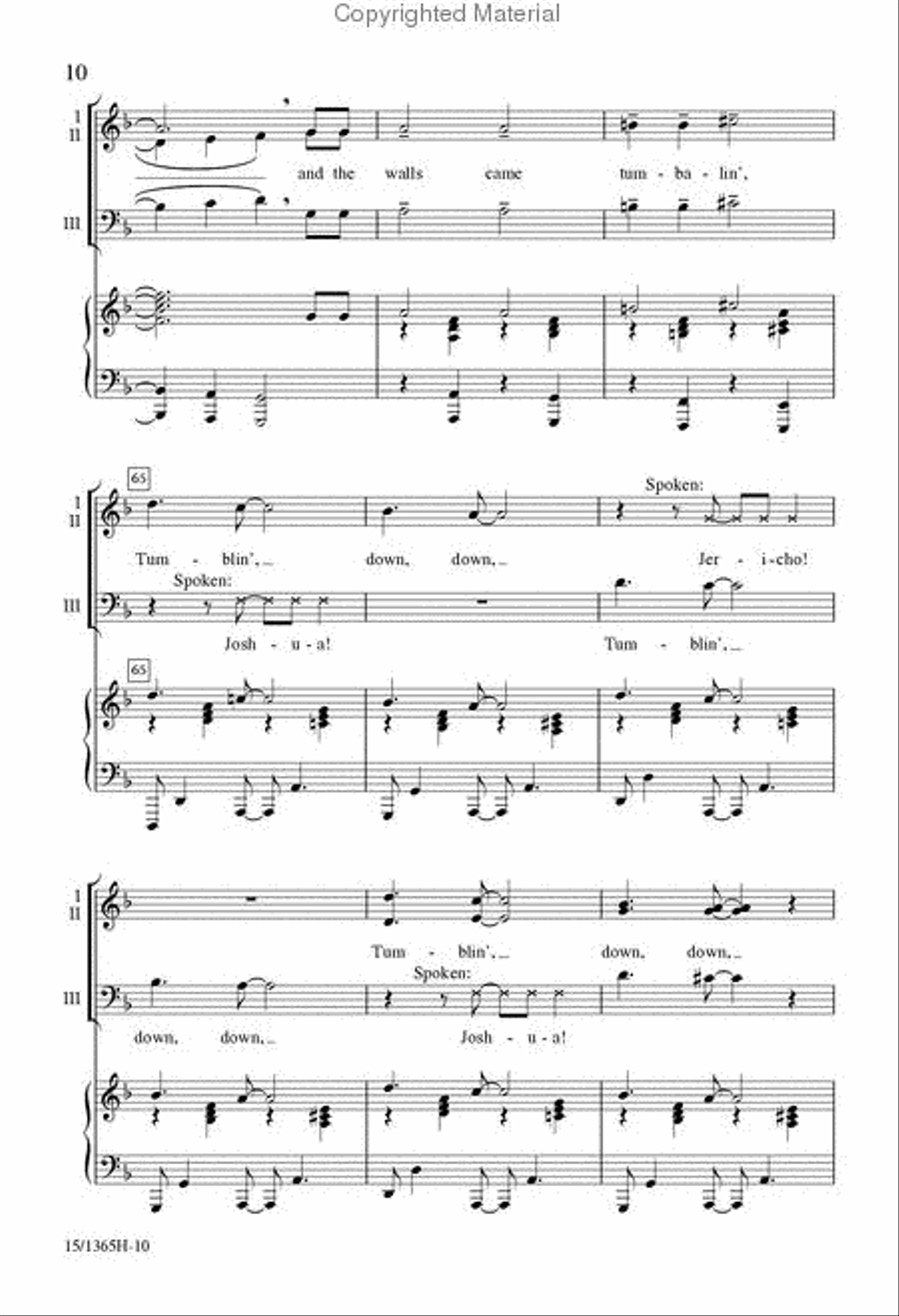 Joshua Fit the Battle of Jericho 3-Part scores gallery preview page 9