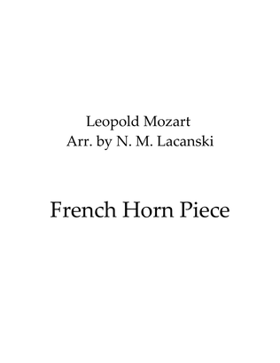 Book cover for French Horn Piece