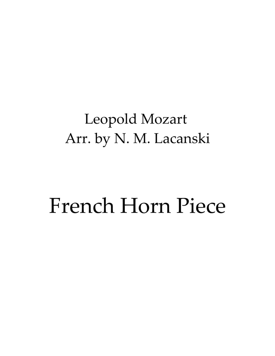 French Horn Piece French Horn Piece Woodwind Duet scores gallery preview page 1