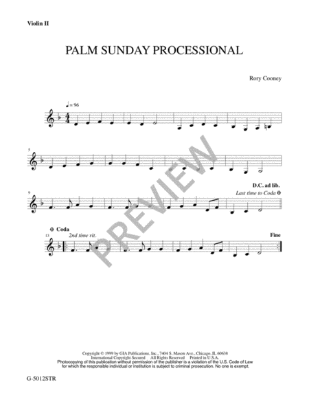 Palm Sunday Processional - String Quartet edition