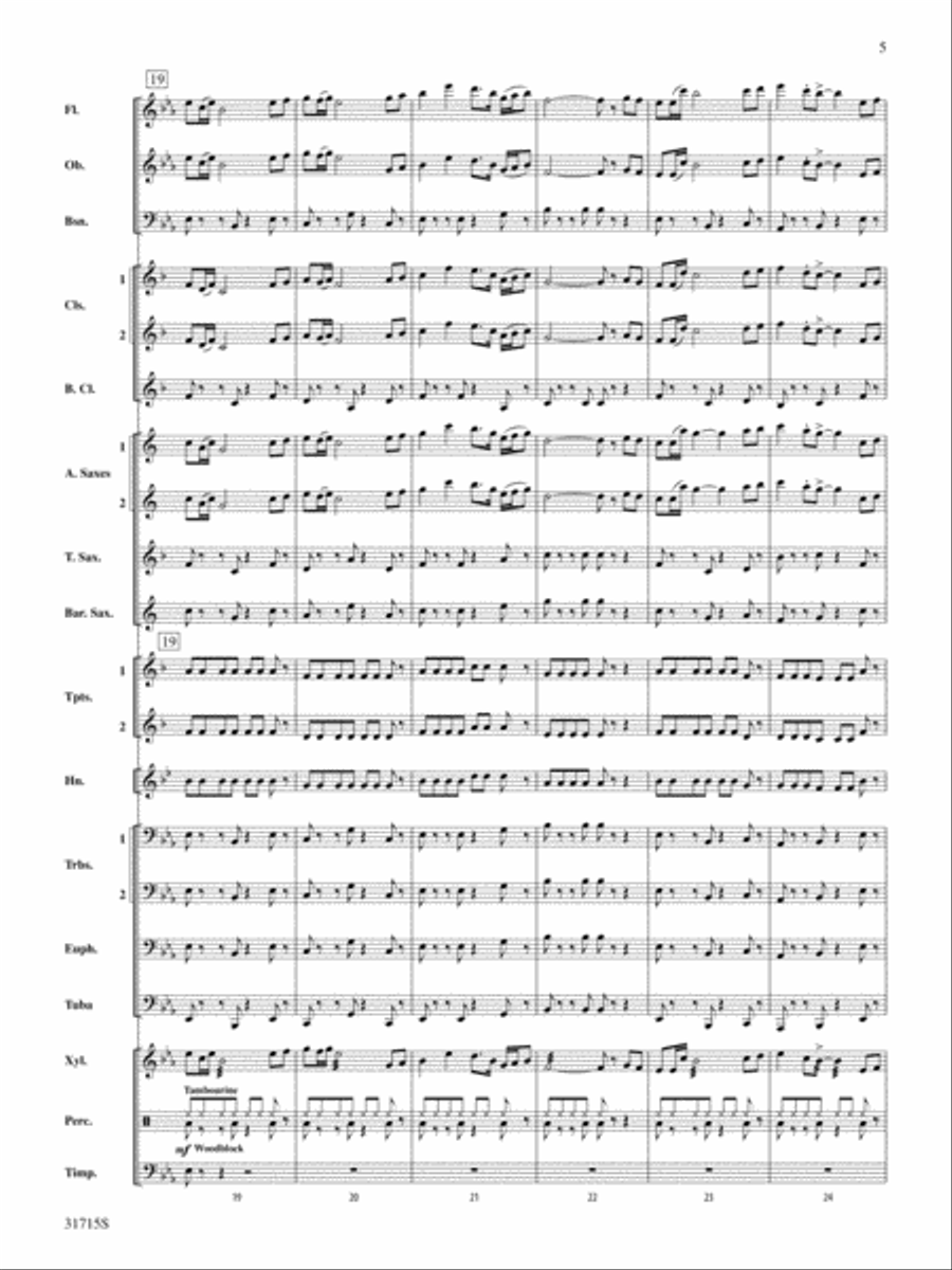 Early American Hymn Song: Score Concert Band scores gallery preview page 5