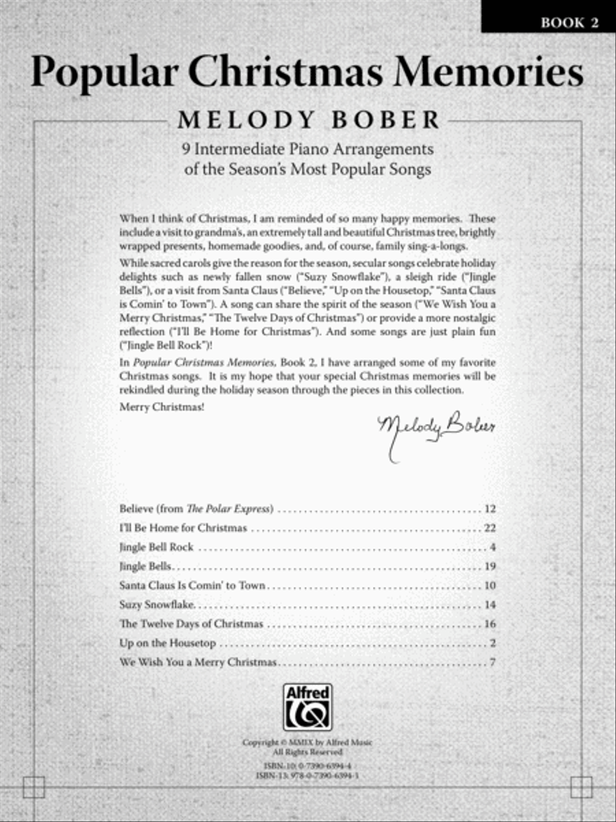 Popular Christmas Memories, Book 2 Piano Solo scores gallery preview page 2
