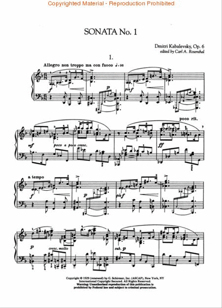 Dmitri Kabalevsky – Complete Sonatas for Piano Piano Solo scores gallery preview page 2
