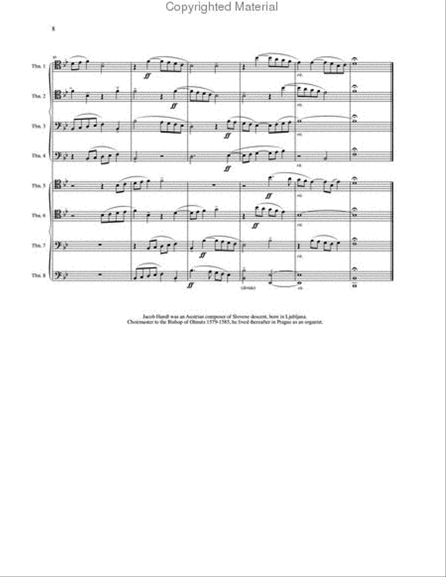 Pater Noster for 8-part Trombone Ensemble Trombone scores gallery preview page 5