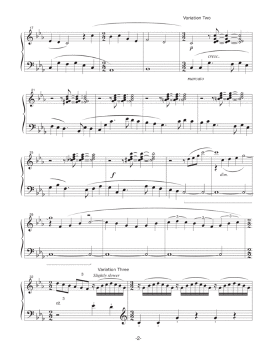 Variations on KEDRON Piano Solo scores gallery preview page 2