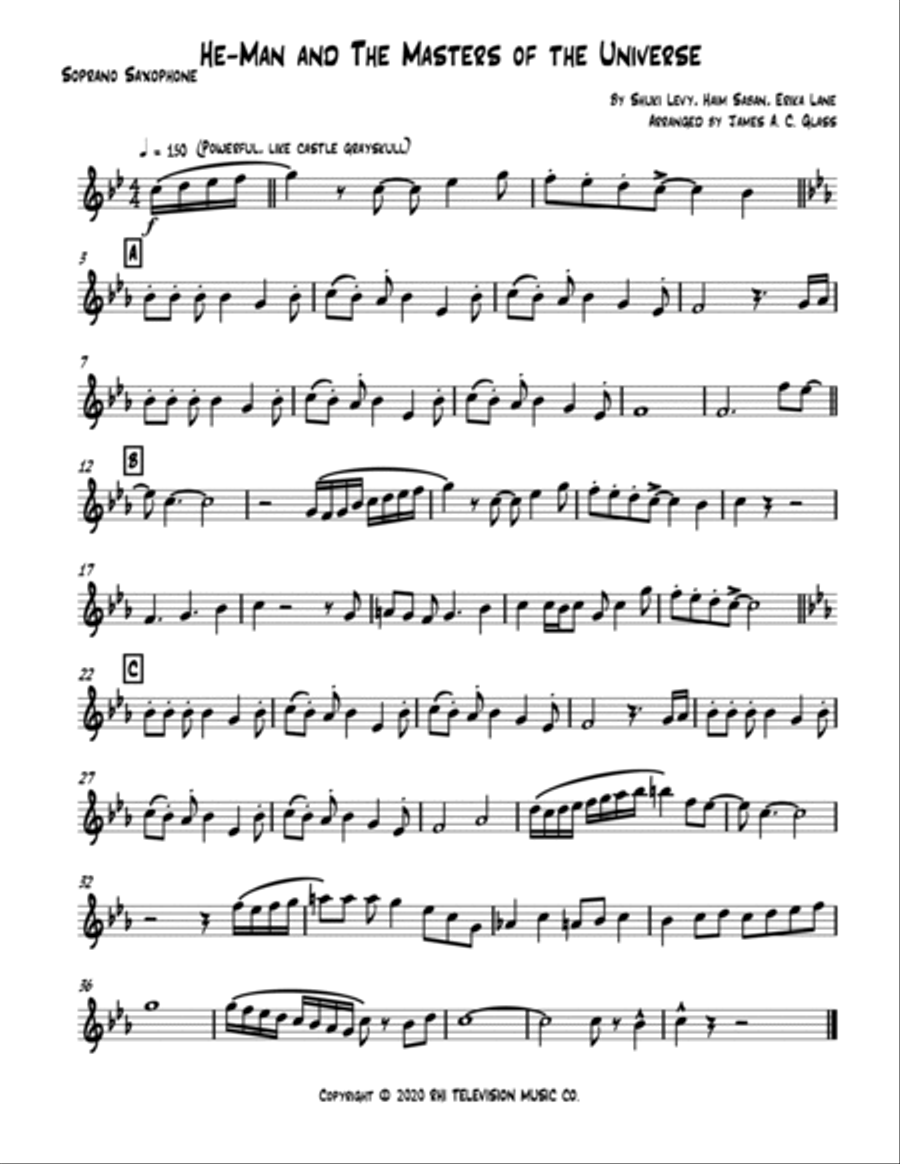 He-man And The Masters Of The Universe Saxophone Quartet scores gallery preview page 5