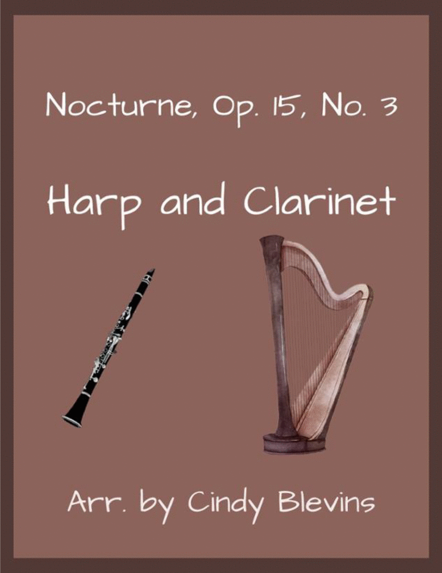 Nocturne, Op. 15, No. 3, for Harp and Clarinet Clarinet scores gallery preview page 1