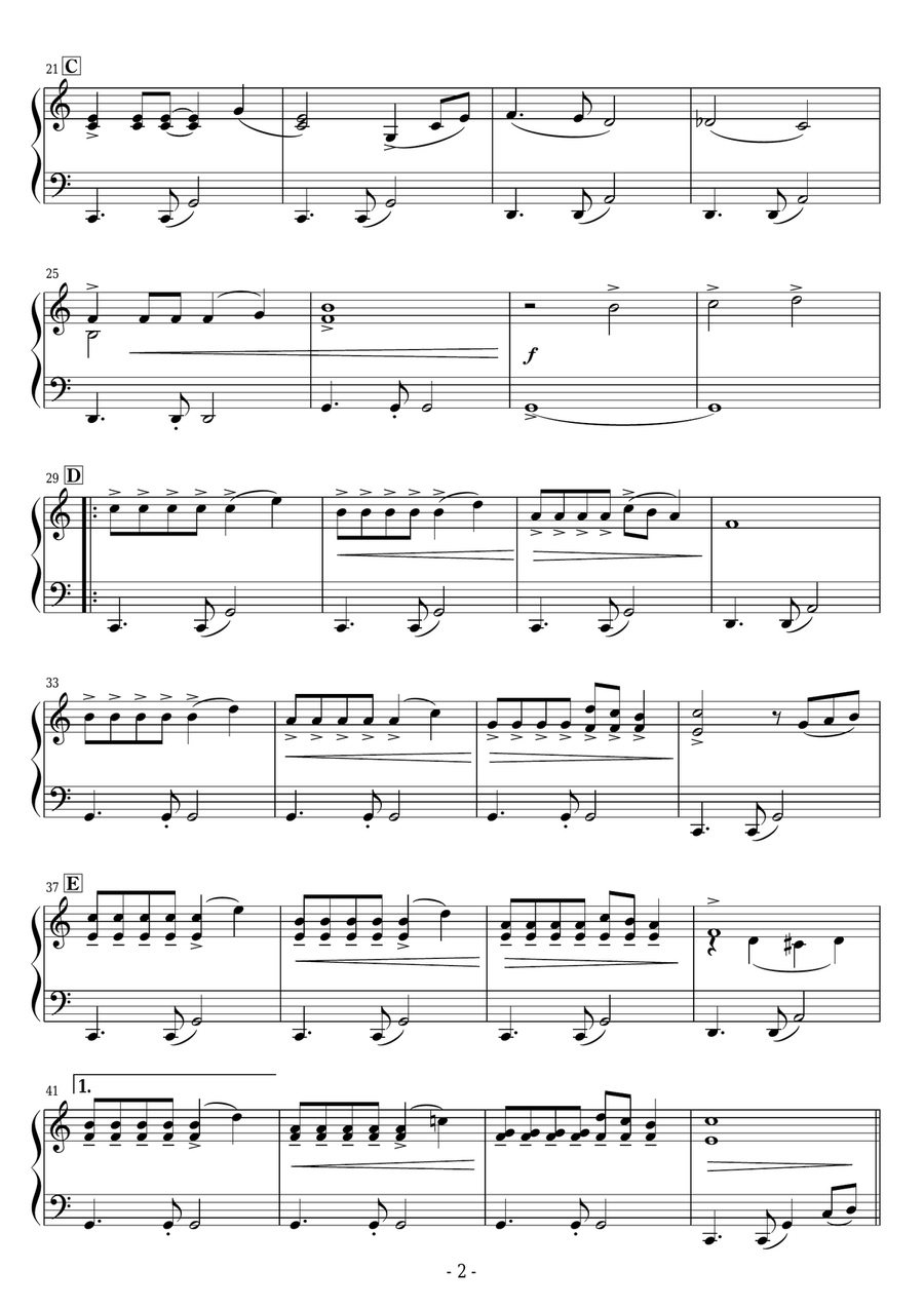 A Man Without Love (quando M'innamoro) Easy Piano scores gallery preview page 2