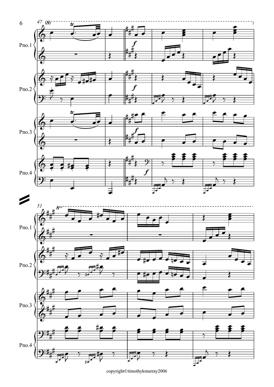 Mozart - Rondo alla Turca - 2 Pianos, 8 Hands Piano Duet scores gallery preview page 6