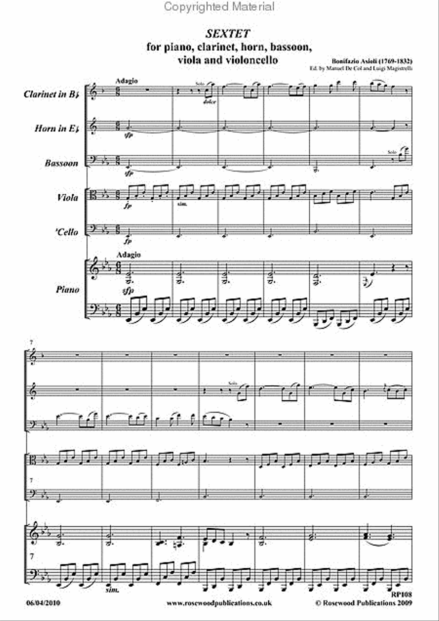 Sextet Clarinet scores gallery preview page 2