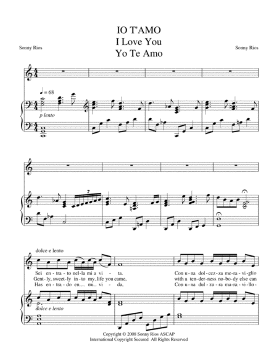 IO T'AMO Voice scores gallery preview page 2