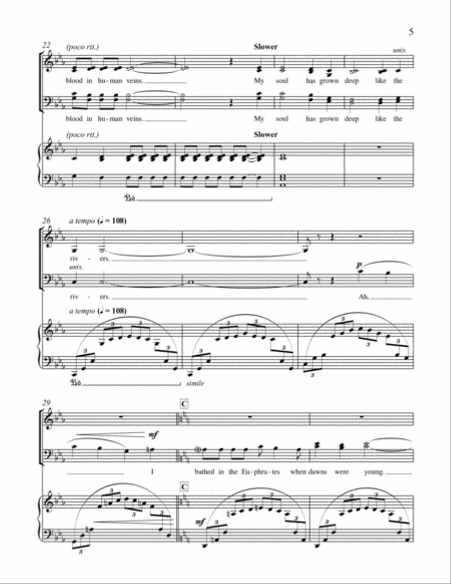 My Soul Has Grown Deep from I've Known Rivers (Piano/Choral Score)