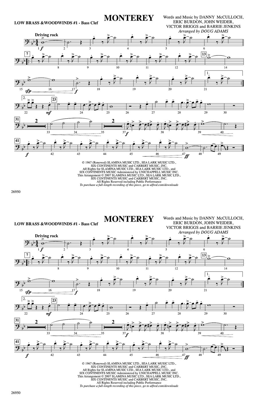 Monterey: Low Brass & Woodwinds #1 - Bass Clef