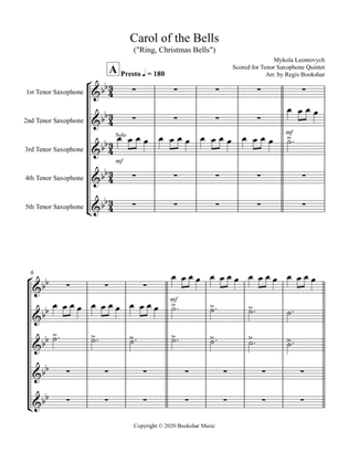 Carol of the Bells (F min) (Tenor Saxophone Quintet)