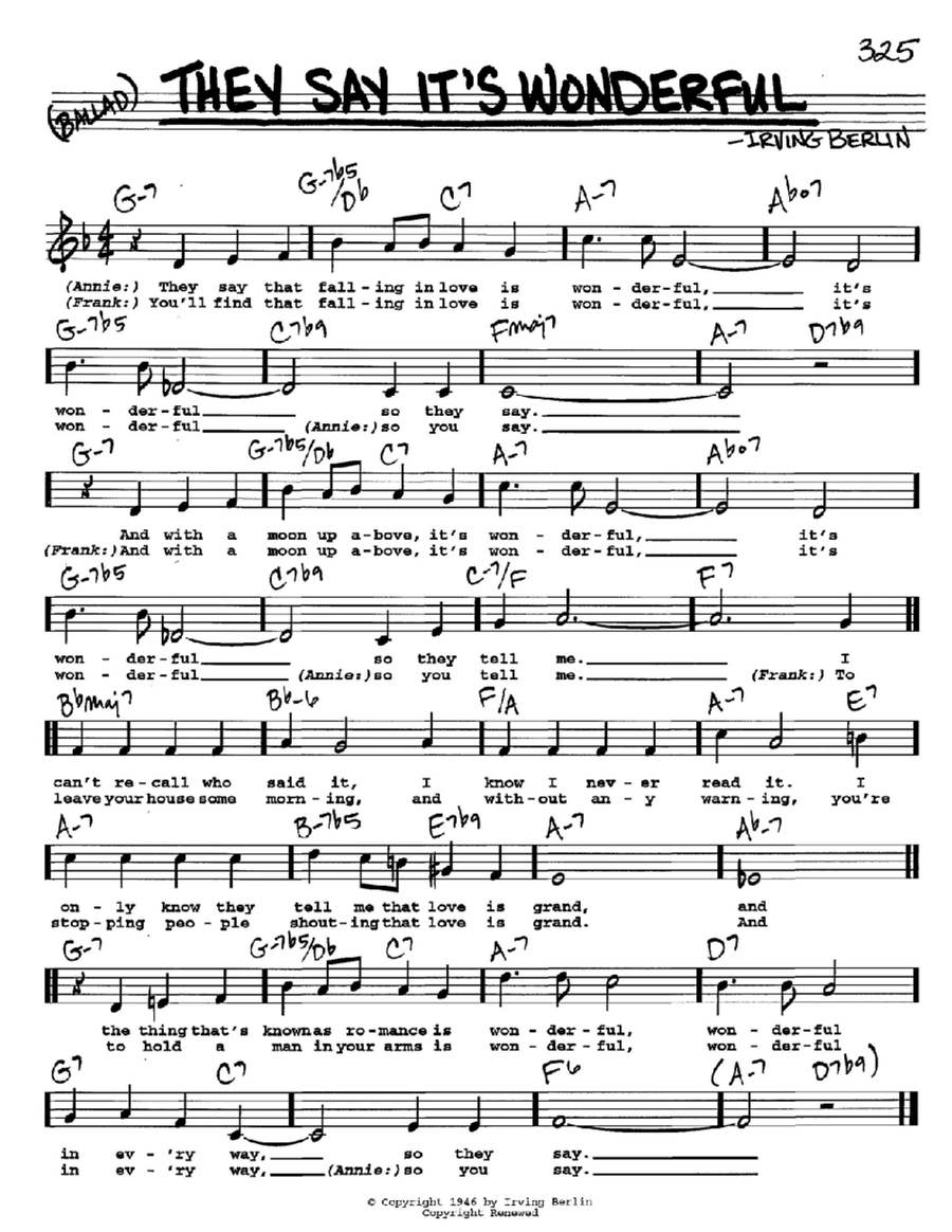 They Say It's Wonderful Voice scores gallery preview page 1