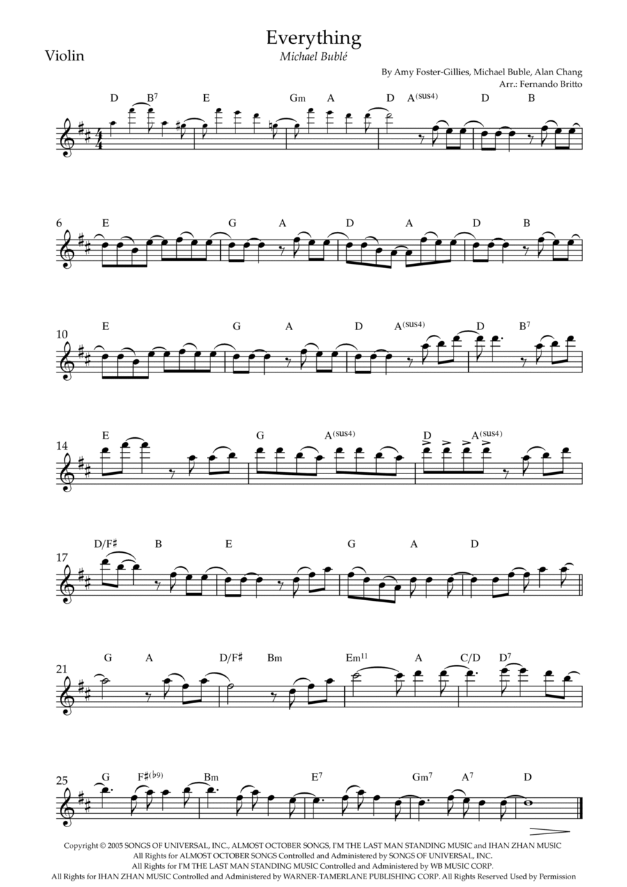 Everything Violin Solo scores gallery preview page 1