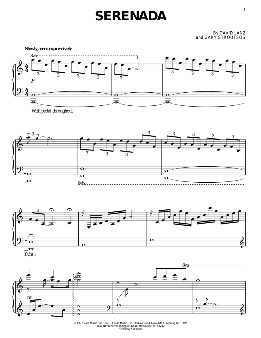 Serenada Serenada Piano Solo scores gallery preview page 1