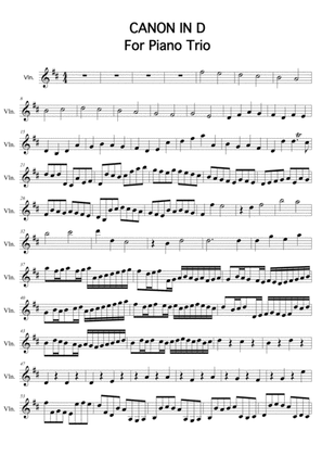 Canon in D major for Piano Trio